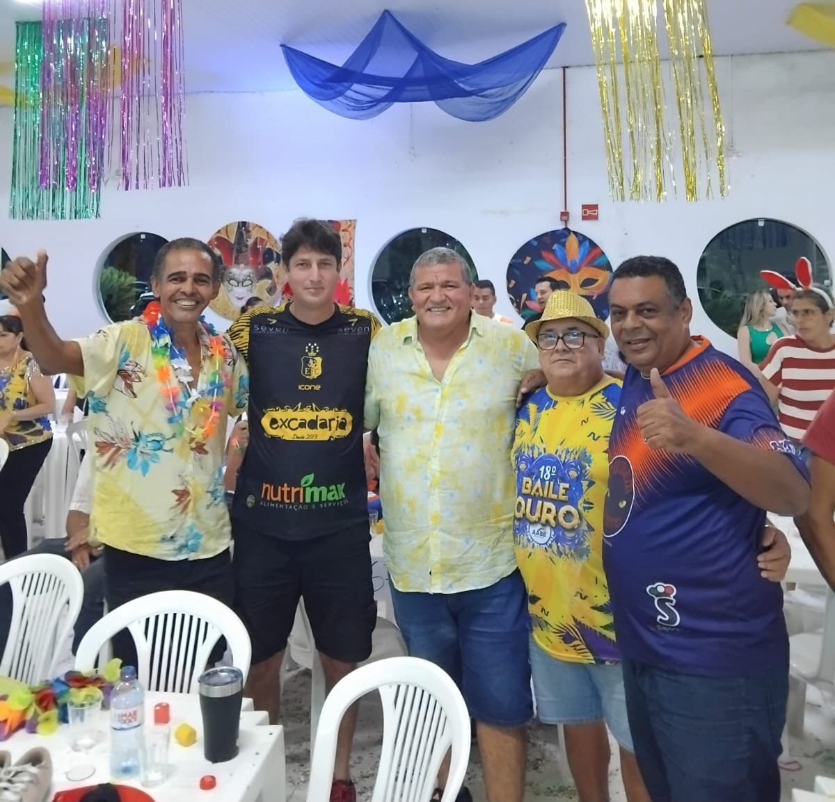 Vice-presidente de Esporte da AABB Francisco Ericeira com Walkir Marinho e os sócios Carlos Tovar, Luís Carlos e Marco Antônio Costa Rodrigues